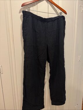 GAP Women's Black Relaxed Elastic Waist Gauze Pants